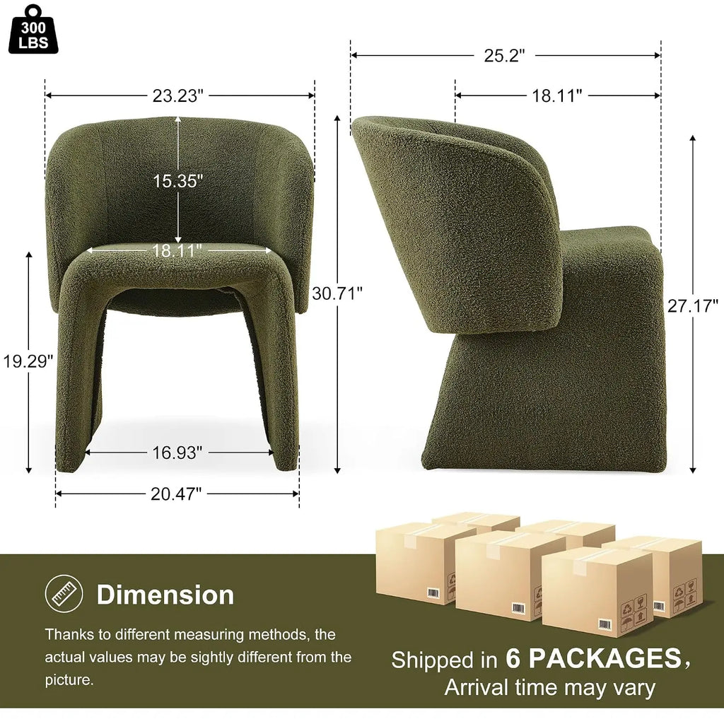 Mid-century upholstered dining arm chair with curved backrest