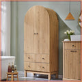 71" Arched Fluted Bathroom Storage Cabinet — Natural