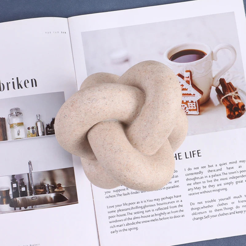 Geometric Ring Desktop Sculpture — Resin Decor, 5.31in