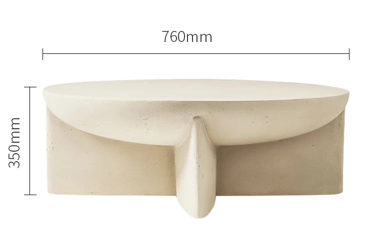 Outdoor Cream Stone Side Table - Weatherproof Modern