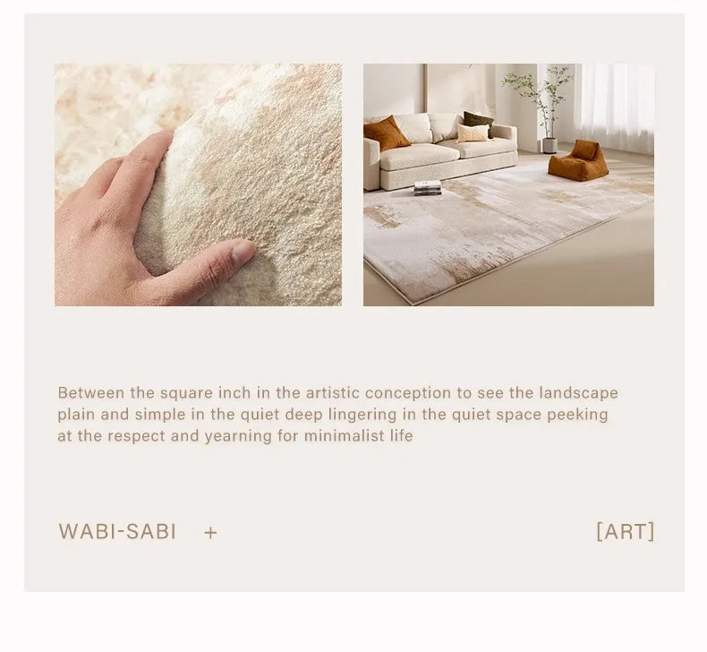Modern Light Luxury Washed Area Rug — Wipeable — additional product view