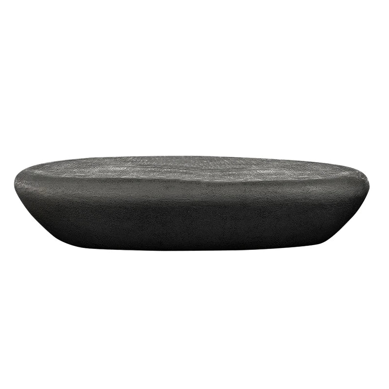 Italian Oval Stone Coffee Table - Minimalist Industrial