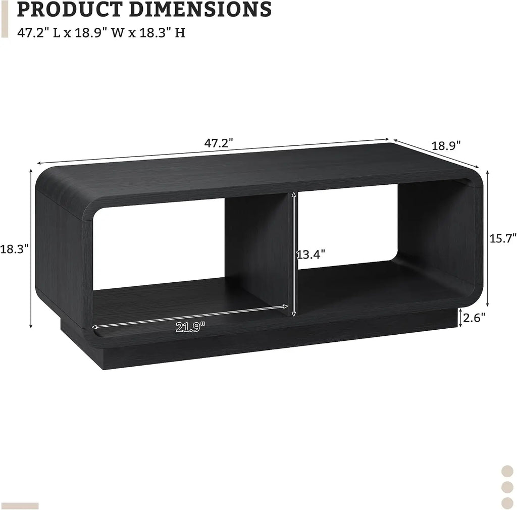 Mid-century coffee table with built-in LED light strip