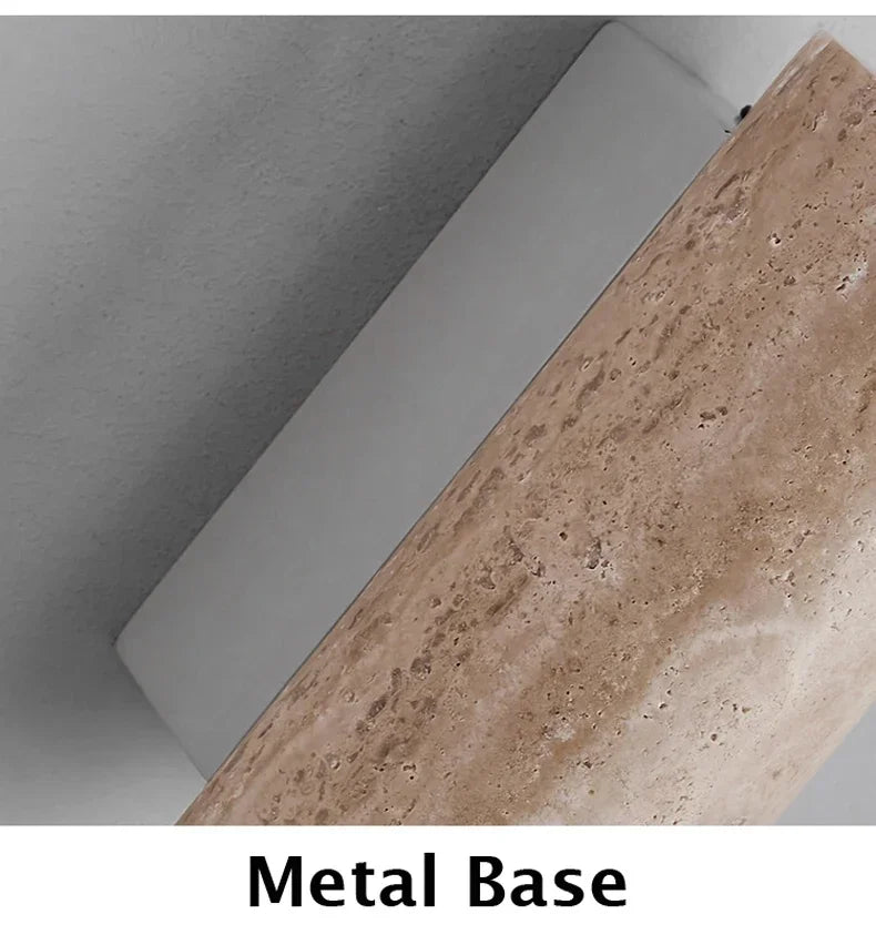 Yellow Marble Wall Sconce — Wabi-Sabi Travertine Light