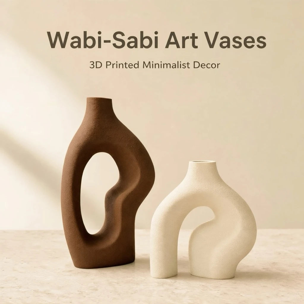 Textured Matte PLA 2-Piece Vase Set — Nordic Desktop
