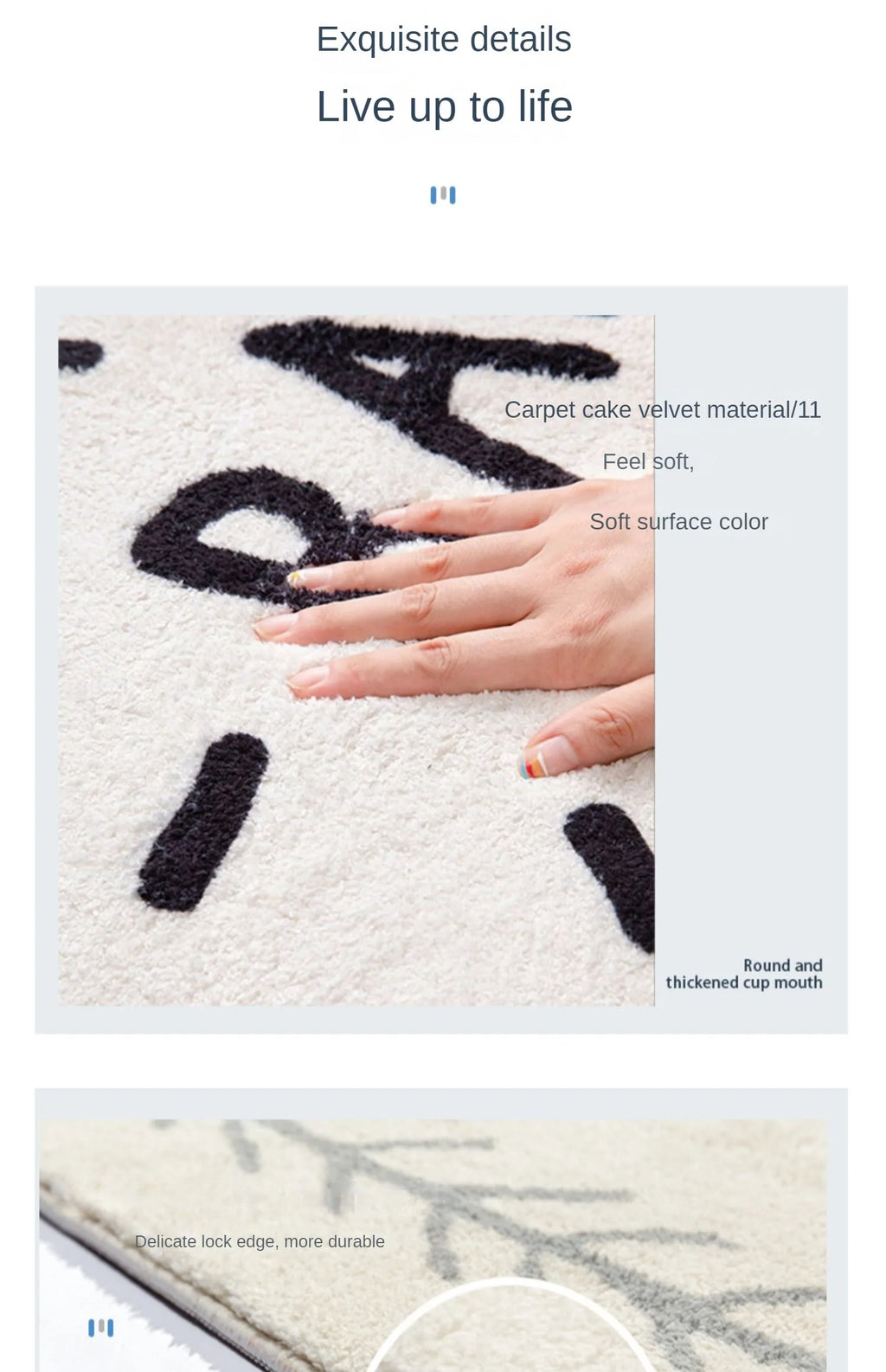 Nordic Abstract Plush Area Rug — Soft Non-Slip — accessory view