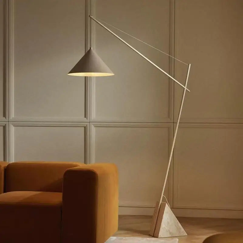 French Marble Floor Lamp — Nordic Modern Standing Light — detail view