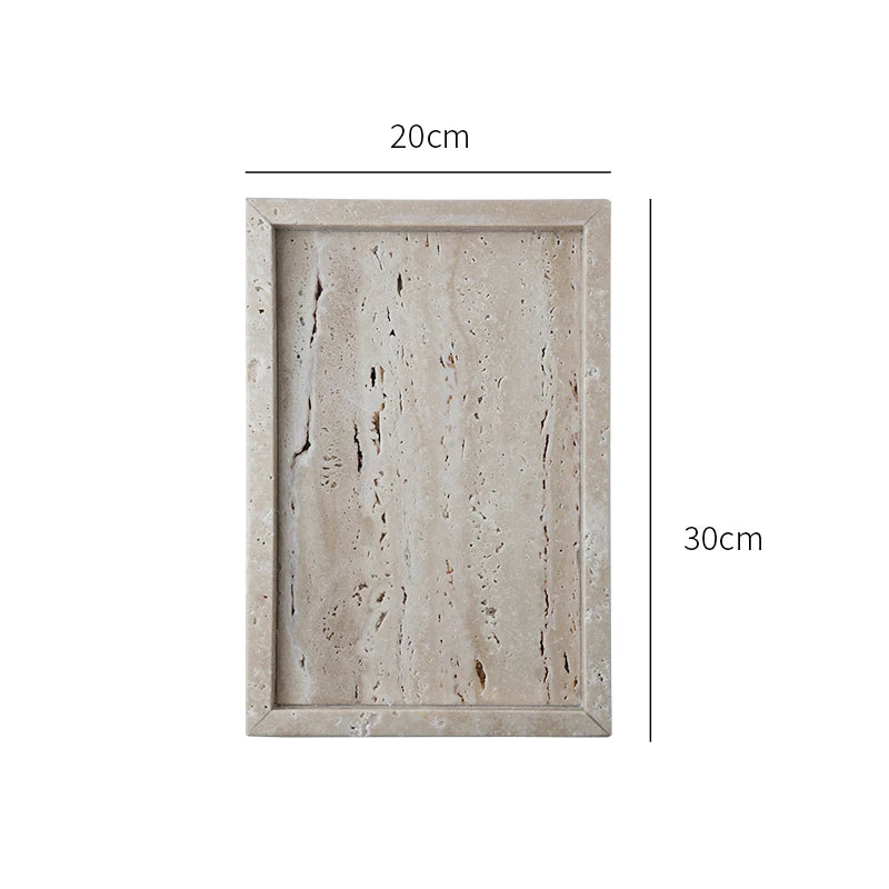 Travertine Vanity Tray — Multi-Size Marble Serving Tray