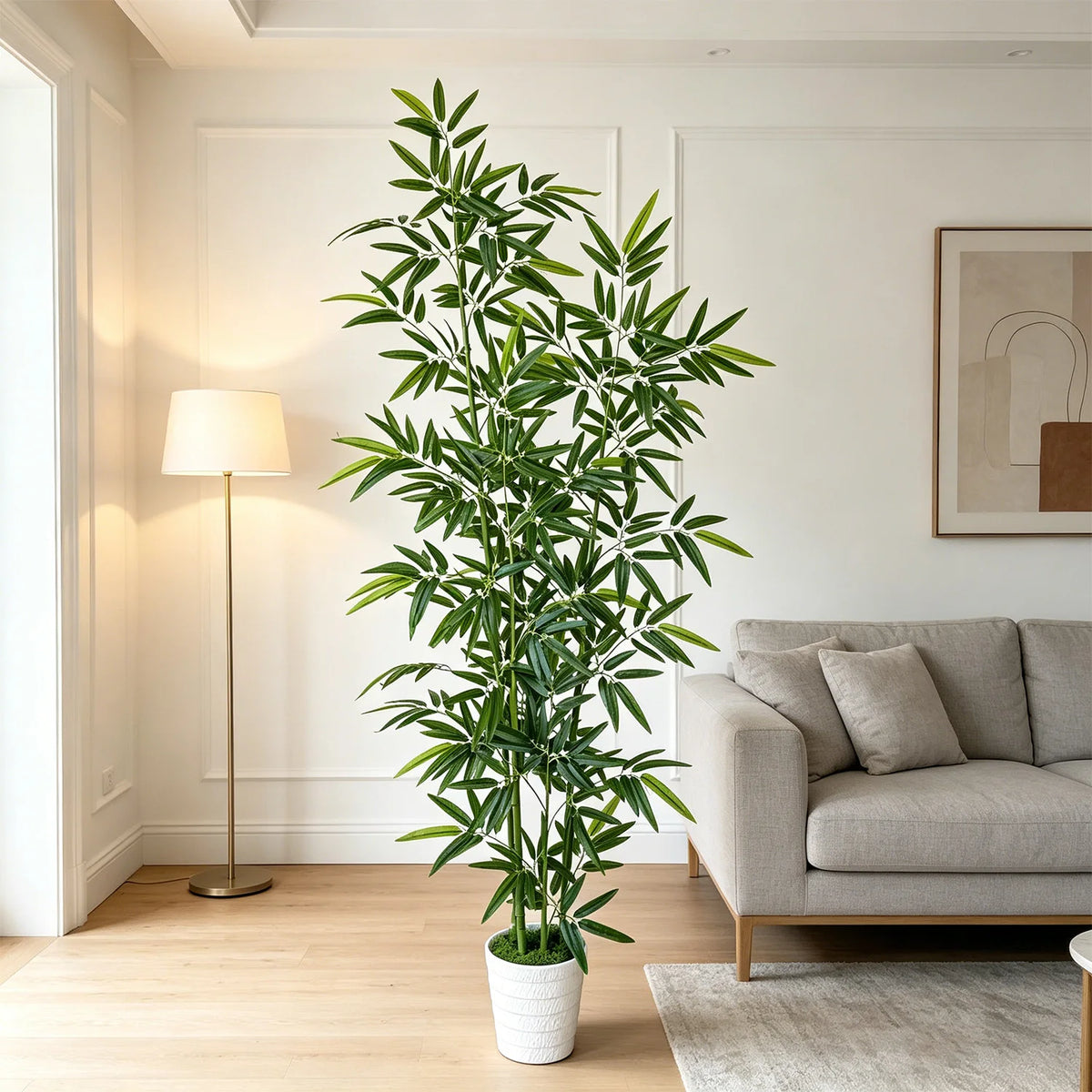 Artificial Green Bamboo Tree — 5.25-7.05 ft Multi-Stem — usage view