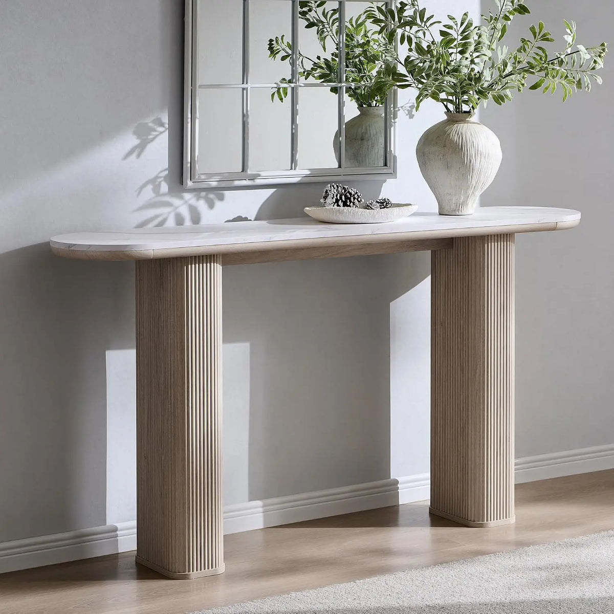 Fluted Narrow Console Table — 63"
