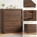 4-Drawer Tall Dresser — Walnut Bedroom Storage Chest