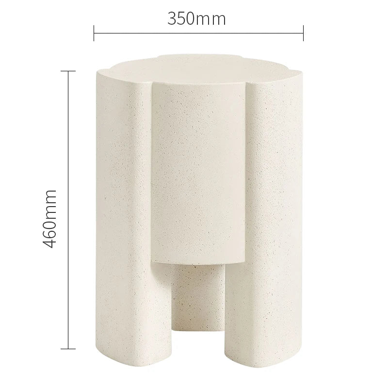 Cream Stone Round Coffee Table - French Minimalist