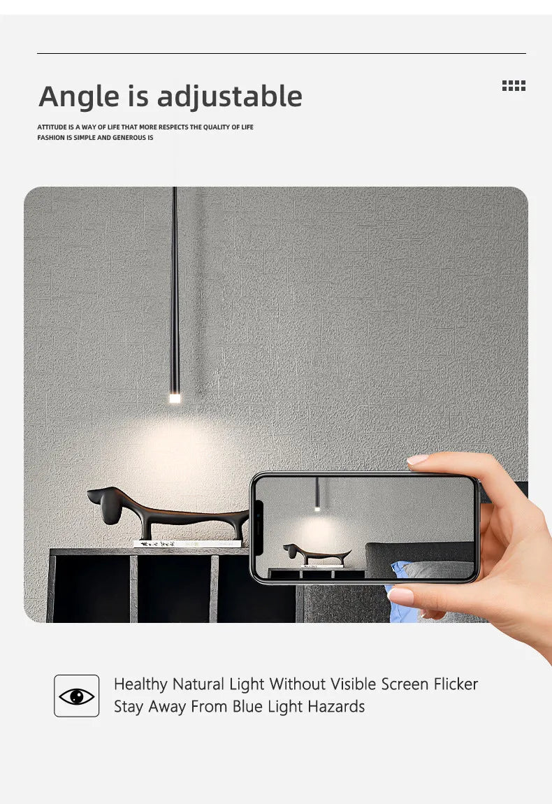 Bedside Chandelier Modern Minimalist Nordic Bedroom Minimalist Long Line Light Luxury Personality Creative Small Chandelier — image 9