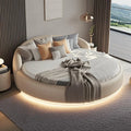 Floating Platform Bed - Modern Circular Headboard