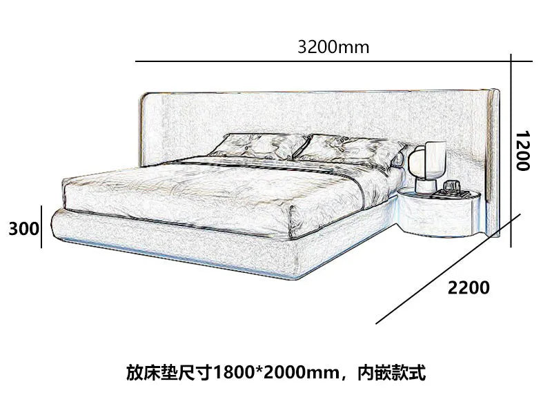 Ornament Storage Bed - Solid Wood Frame