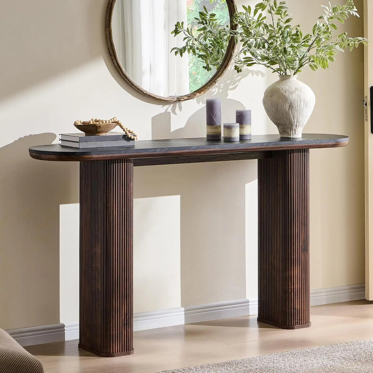 Fluted Narrow Console Table — 63"
