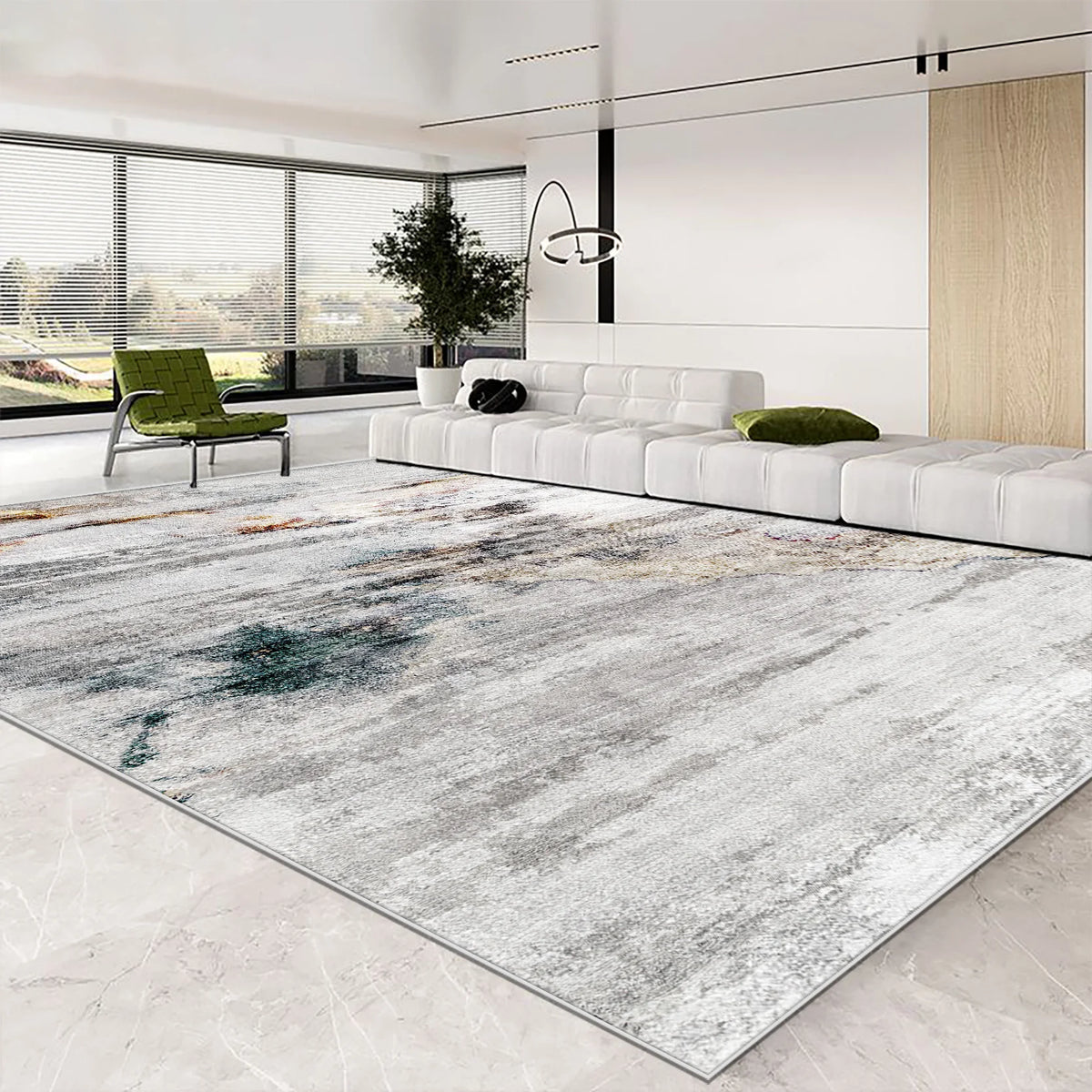Abstract Easy-Clean Area Rug — Non-Slip Customizable