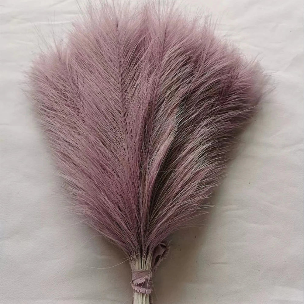 Fluffy Pampas Grass Bundle — Boho Faux Reed Decor, 16.5in