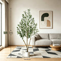 5/6/7ft Olive Trees Artificial Indoor Outdoor Faux Olive Tree with White Tall Planter, Artificial Plants with Natural Wood Trunk and Lifelike Fruits for Home Office Decor — image 16