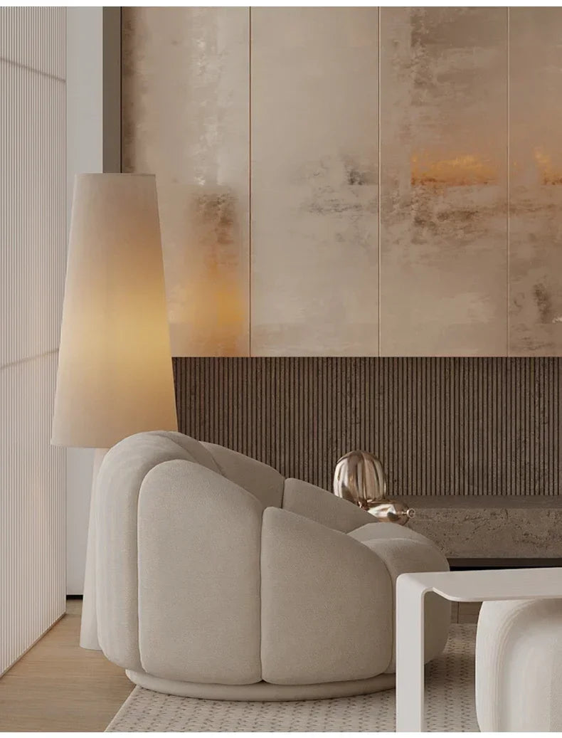Cream fabric floor lamp — alternate product view