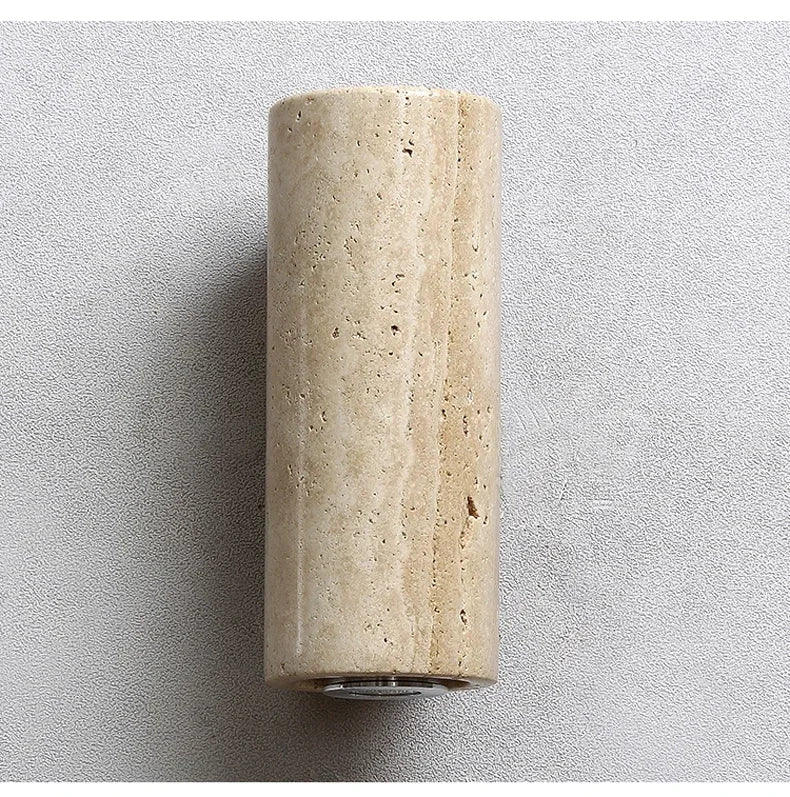 Yellow Marble Wall Sconce — Wabi-Sabi Travertine Light