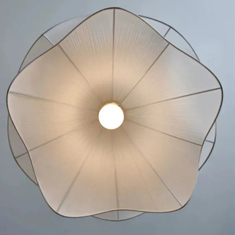 French Cream Style Chandelier Living Room Lamp Main Lamp Bedroom Light Nordic Simple Warm Romantic Master Bedroom Straw Hat Lamp — alternate angle
