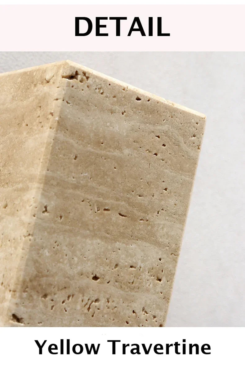 Yellow Marble Wall Sconce — Wabi-Sabi Travertine Light