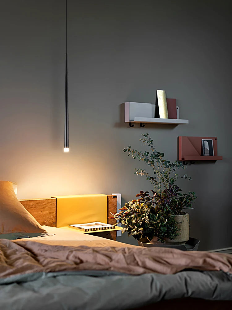 Bedside Chandelier Modern Minimalist Nordic Bedroom Minimalist Long Line Light Luxury Personality Creative Small Chandelier — detail view