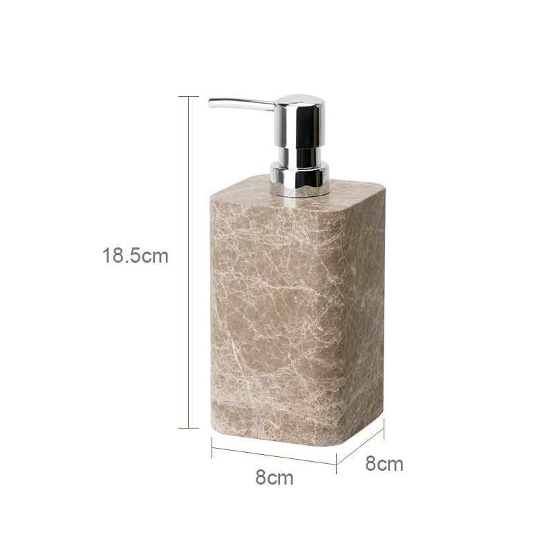 Emperador Marble Bathroom Accessory Set — 8-Piece