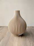 Ribbed Slender-Neck Vase — Matte Minimal