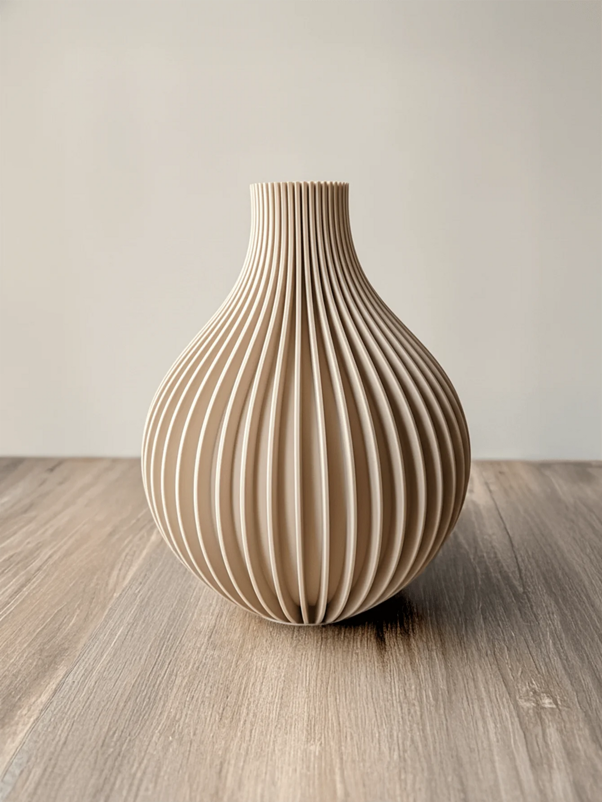 Ribbed Slender-Neck Vase — Matte Minimal
