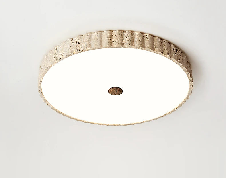 Travertine Full-Spectrum LED Ceiling Lamp — Natural Stone Pendant