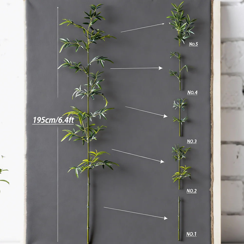 160-270cm Large Artificial Bamboo Tree Fake Palm Plant Faux Fern Bamboo Plants Plastic Bambusa Trees Leaf For Home Garden Decor — image 16