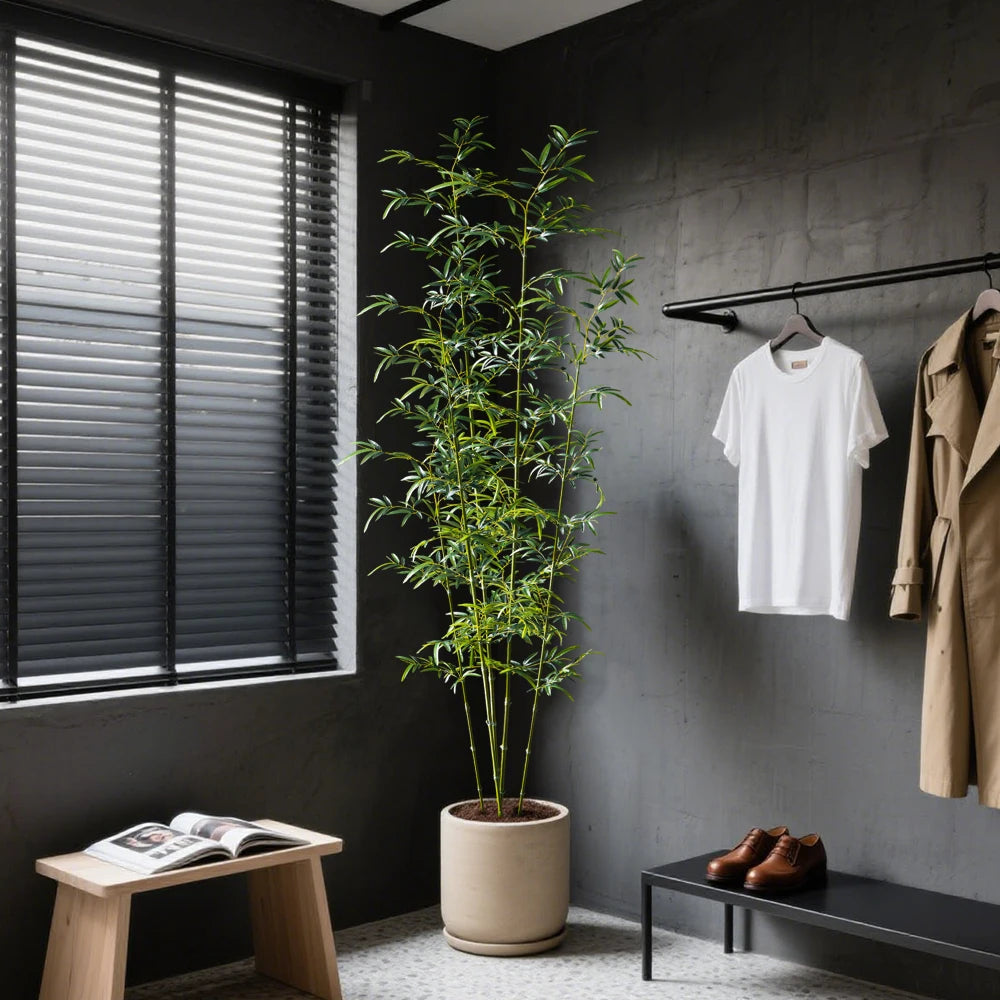 160-270cm Large Artificial Bamboo Tree Fake Palm Plant Faux Fern Bamboo Plants Plastic Bambusa Trees Leaf For Home Garden Decor — image 10