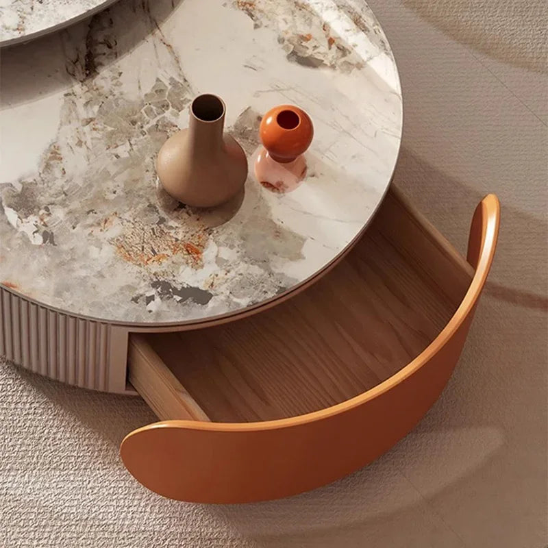 Sculptural Marble Coffee Table - European Glam