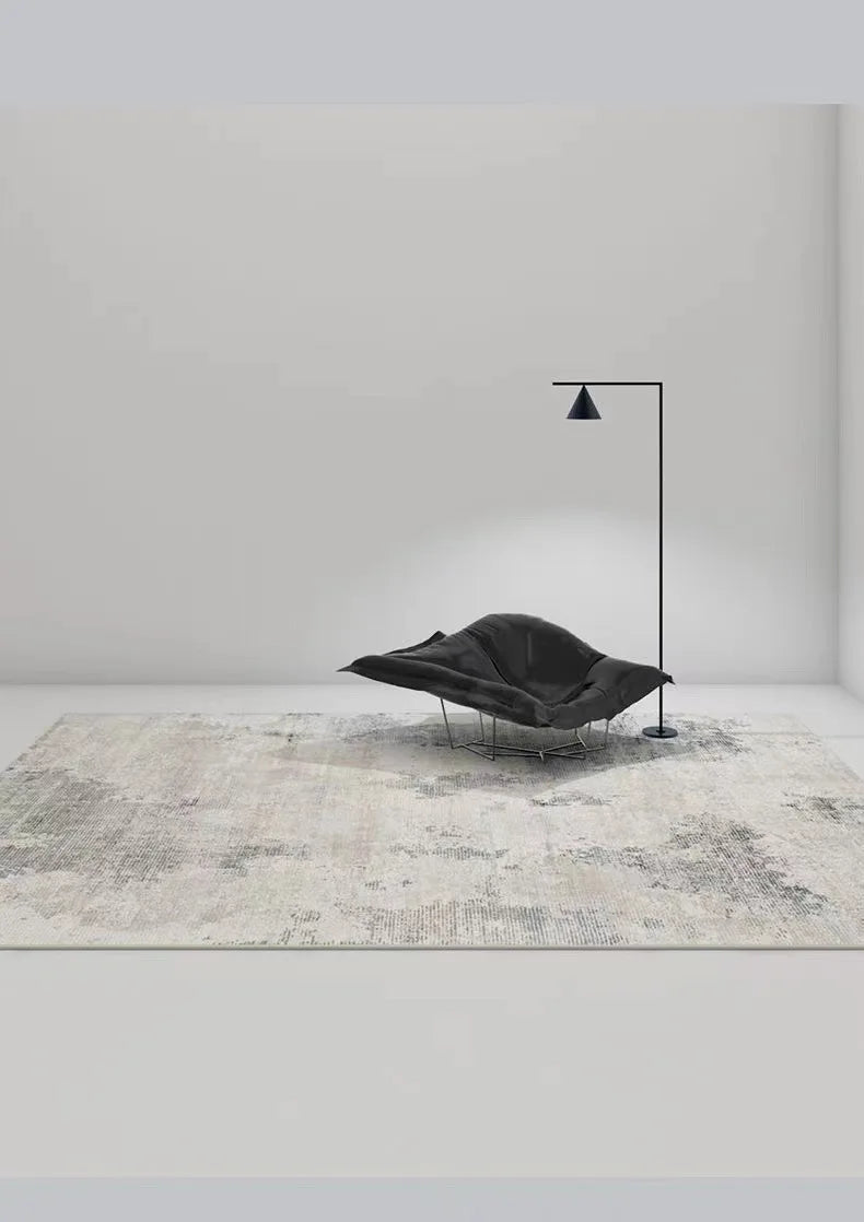 Modern Abstract Plush Area Rug — Thick Grey — feature view