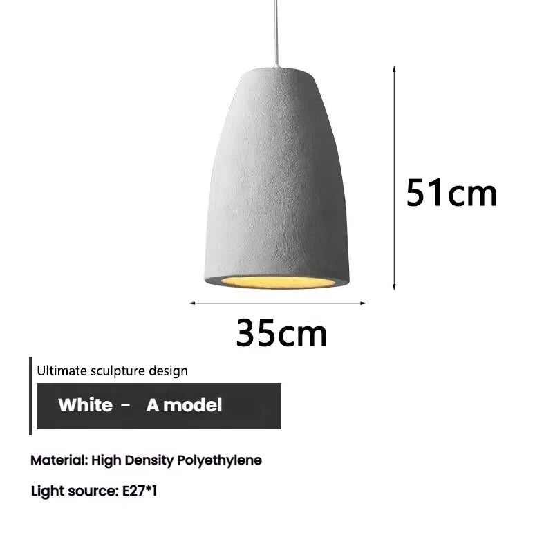 Wabi-Sabi Ceiling Chandelier — Iron & Polystyrene Pendant Light