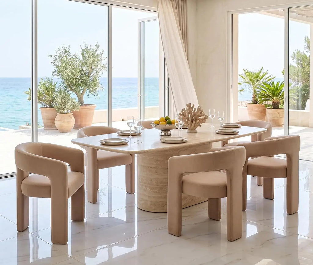 Modern Barrel Dining Chairs — Set of 6