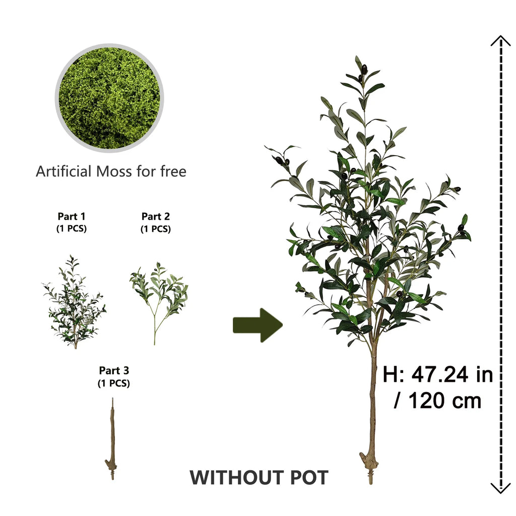 120-180cm Artificial Olive Tree Plant Indoor Outdoor Ornament Fake Plant for Home Garden Balcony Living Room Decoration — image 16