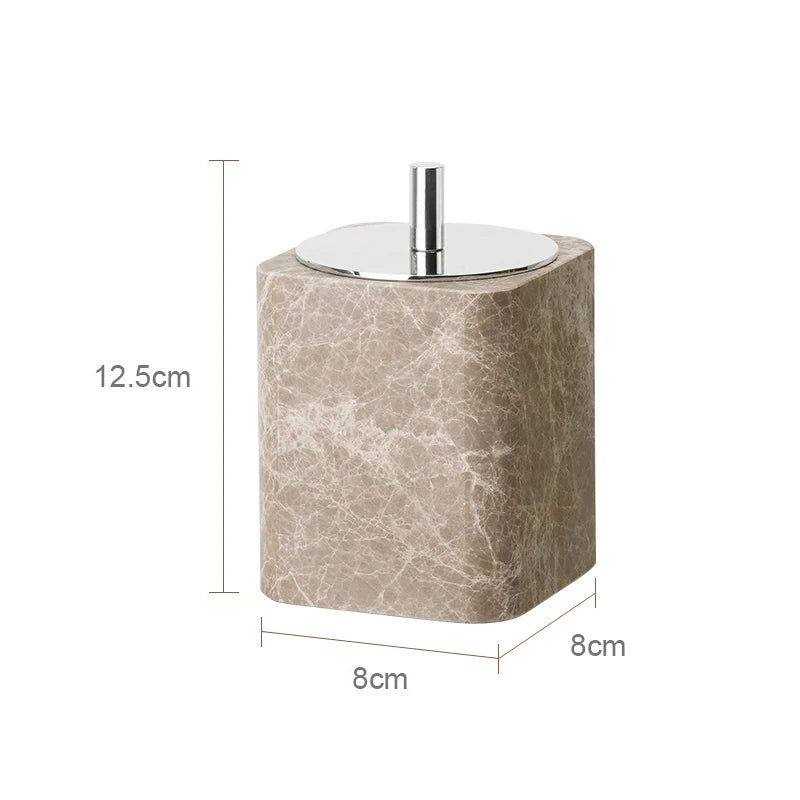 Emperador Marble Bathroom Accessory Set — 8-Piece