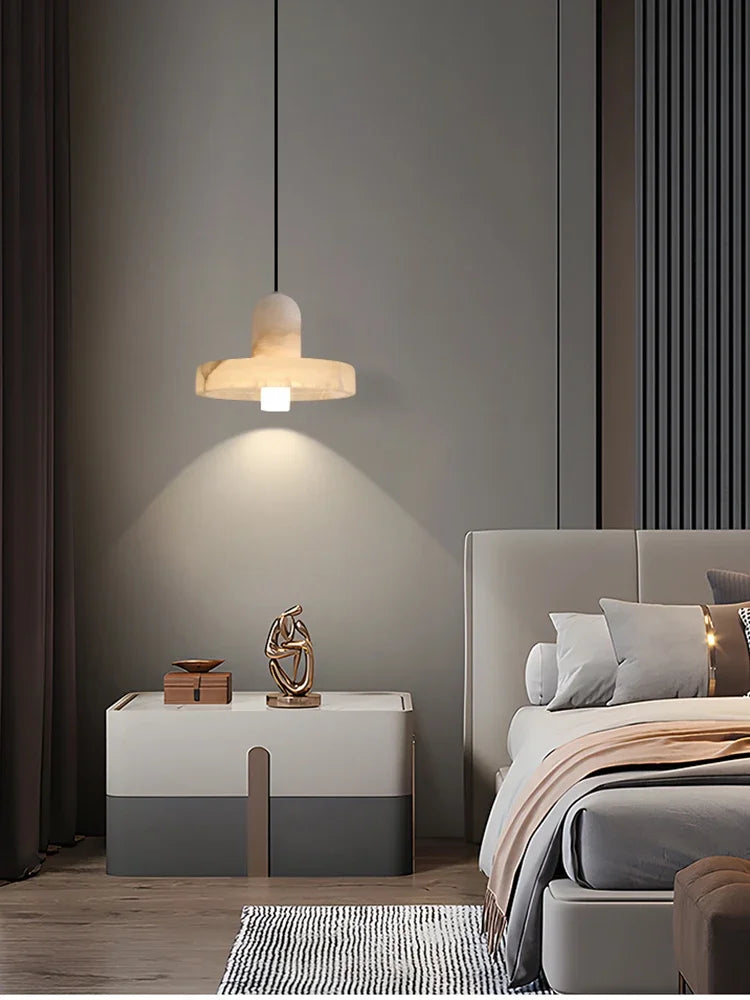 Marble Pendant Lamp — Luxury Bedside Light Fixture