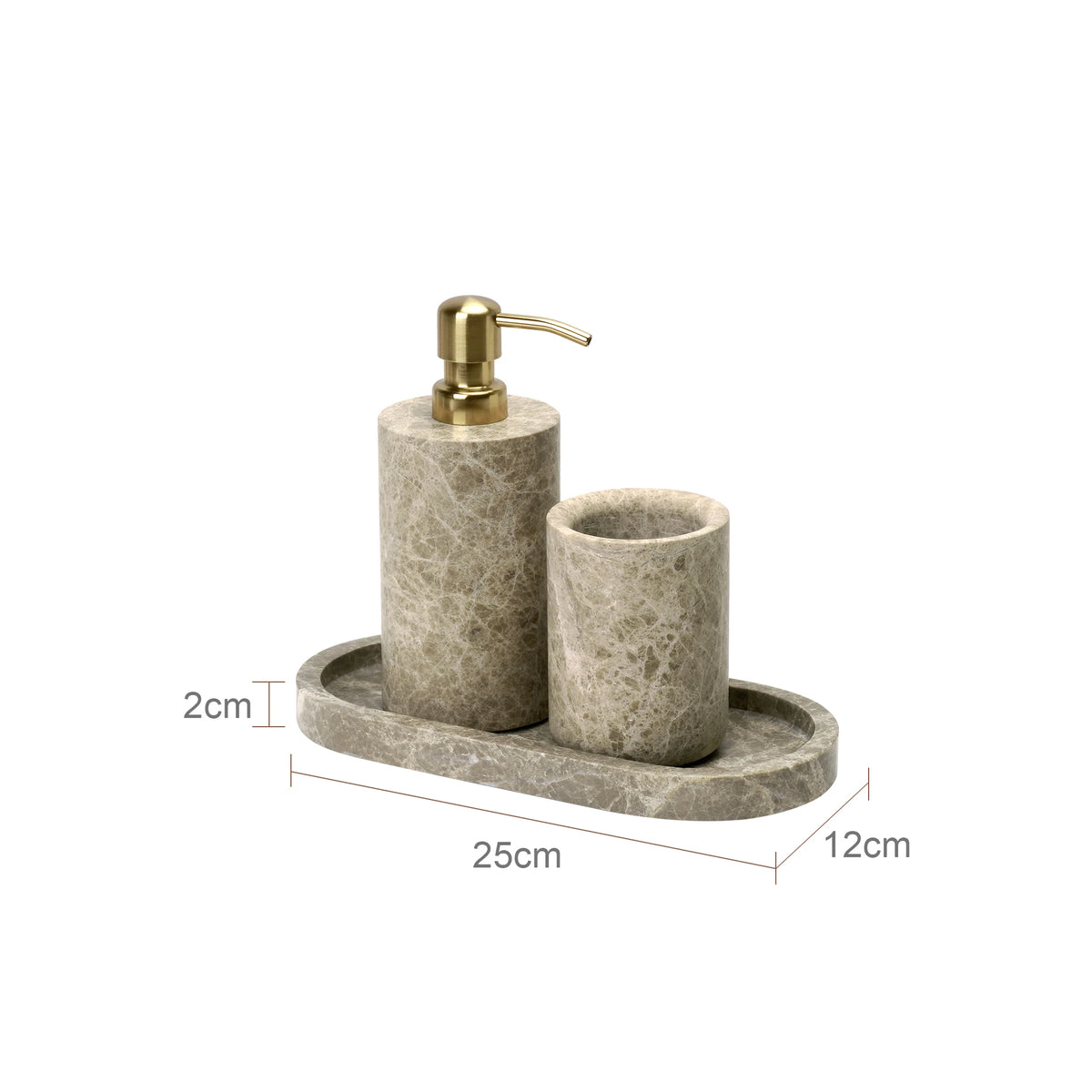 Emperador Marble Bathroom Accessory Set — 8-Piece
