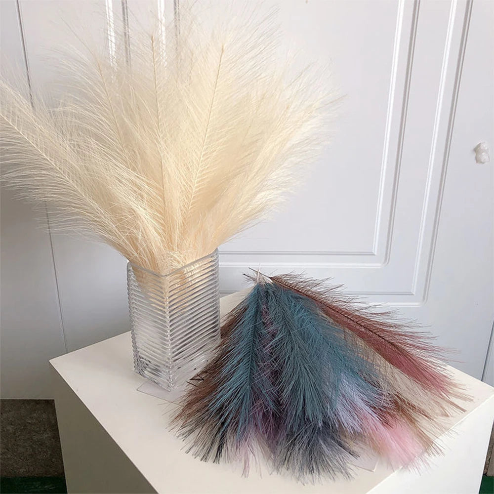 Fluffy Pampas Grass Bundle — Boho Faux Reed Decor, 16.5in