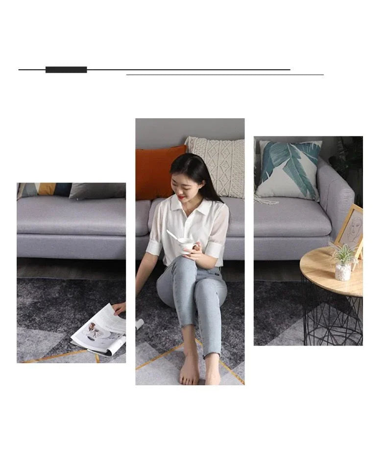 Light Luxury Grey Area Rug — Washable Non-Slip