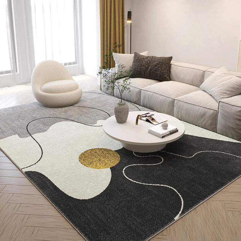 Nordic Abstract Plush Area Rug — Soft Non-Slip