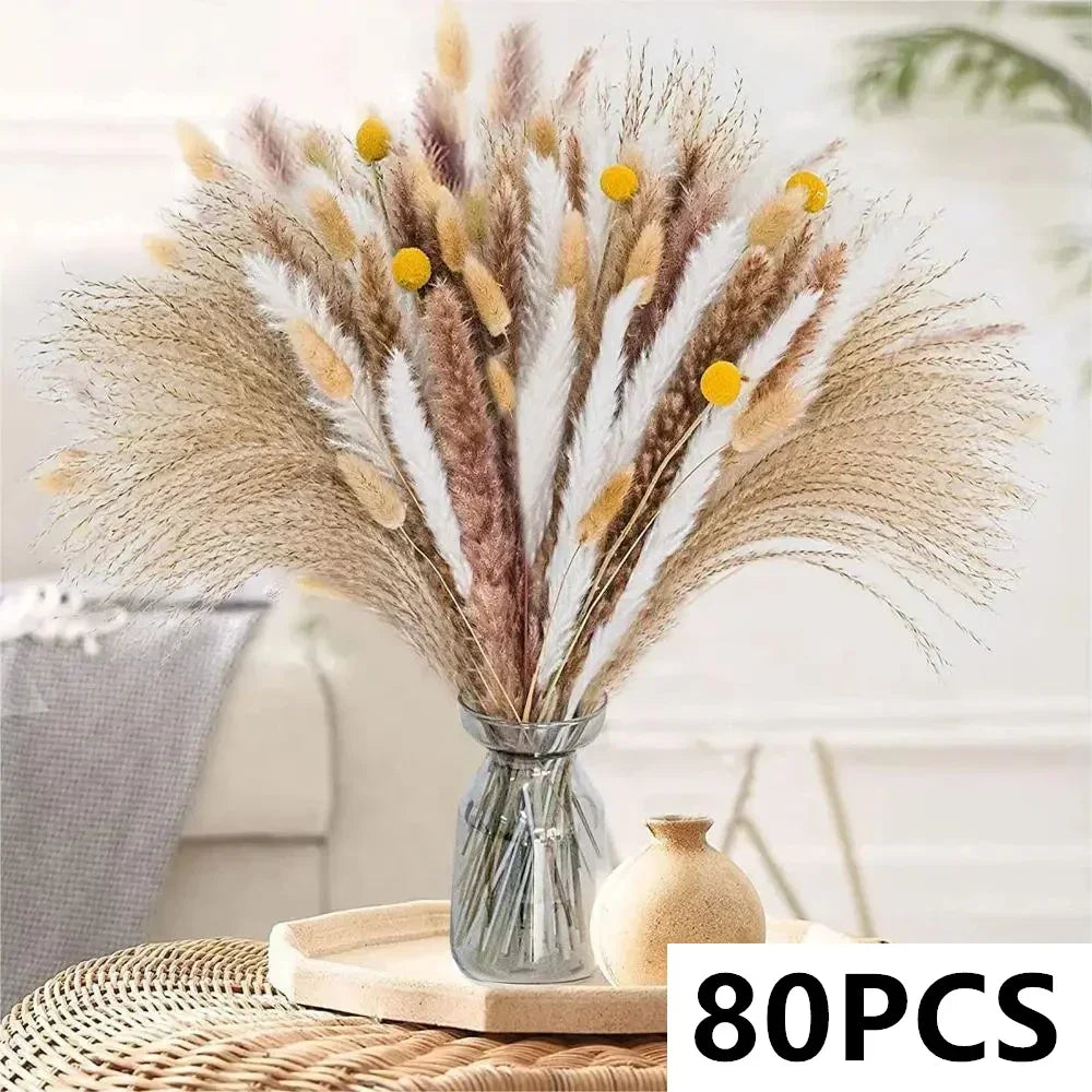 Natural Dried Pampas Reeds Bouquet — Boho Wedding & Home Decor