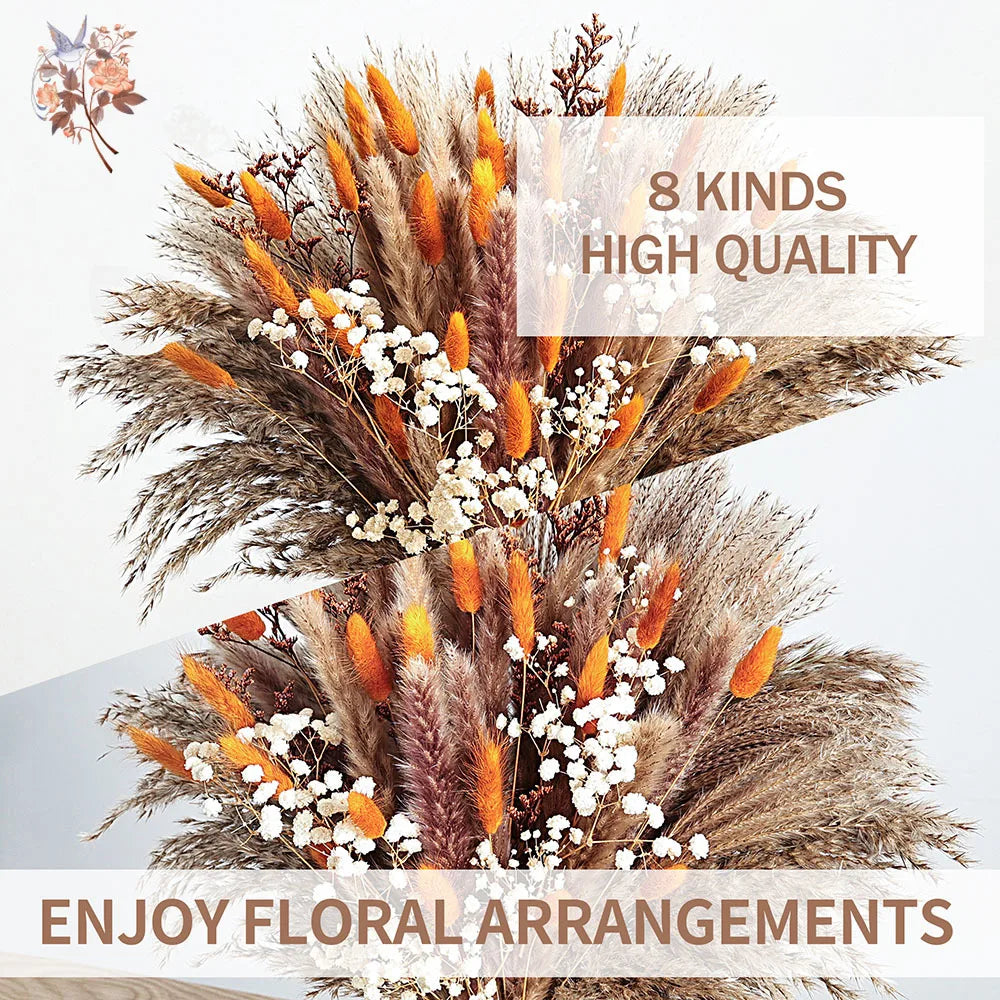 Autumn Pampas & Bunny Tails Dried Bouquet — Boho Vase Filler