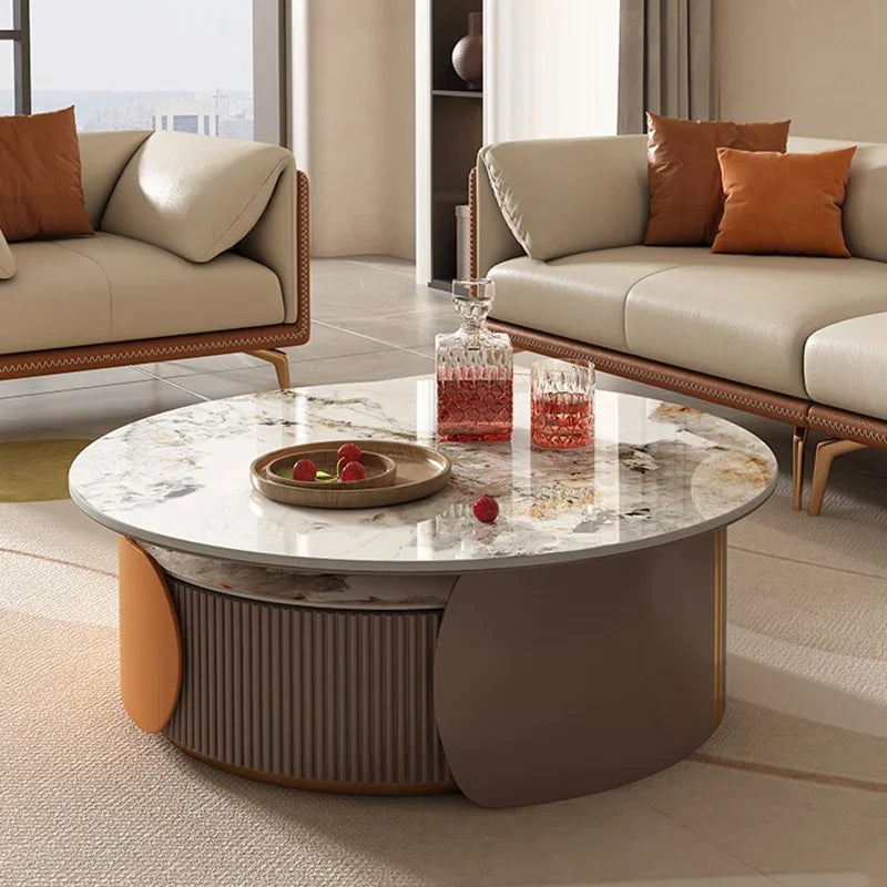 Sculptural Marble Coffee Table - European Glam