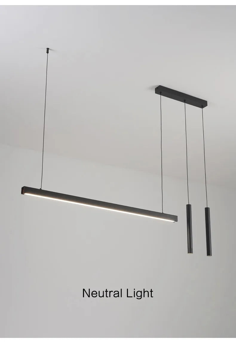 Dining Room Lamp Kitchen Lights Word Long Restaurant Chandelier Modern Minimalist Office Lamps Nordic Bar Island Chandeliers — image 20