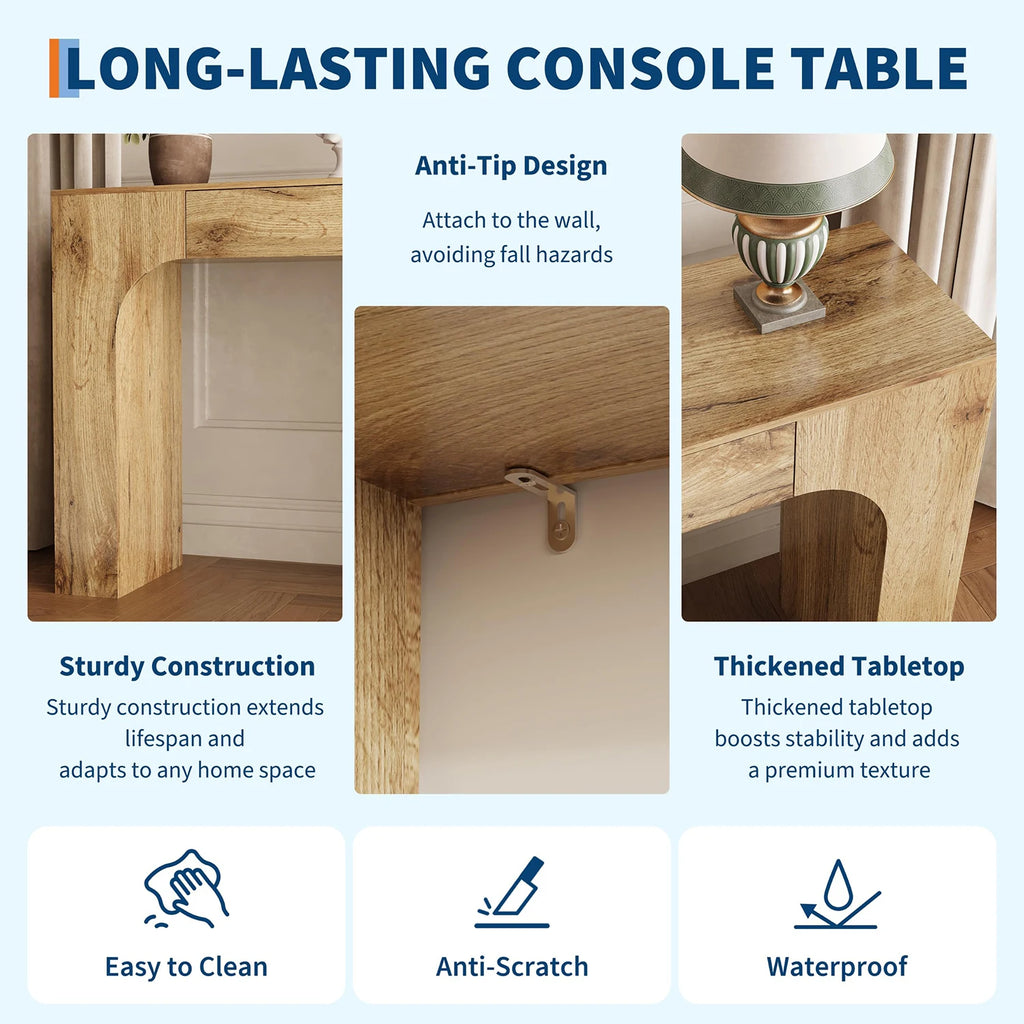 Farmhouse Console Table with Drawer — 47"